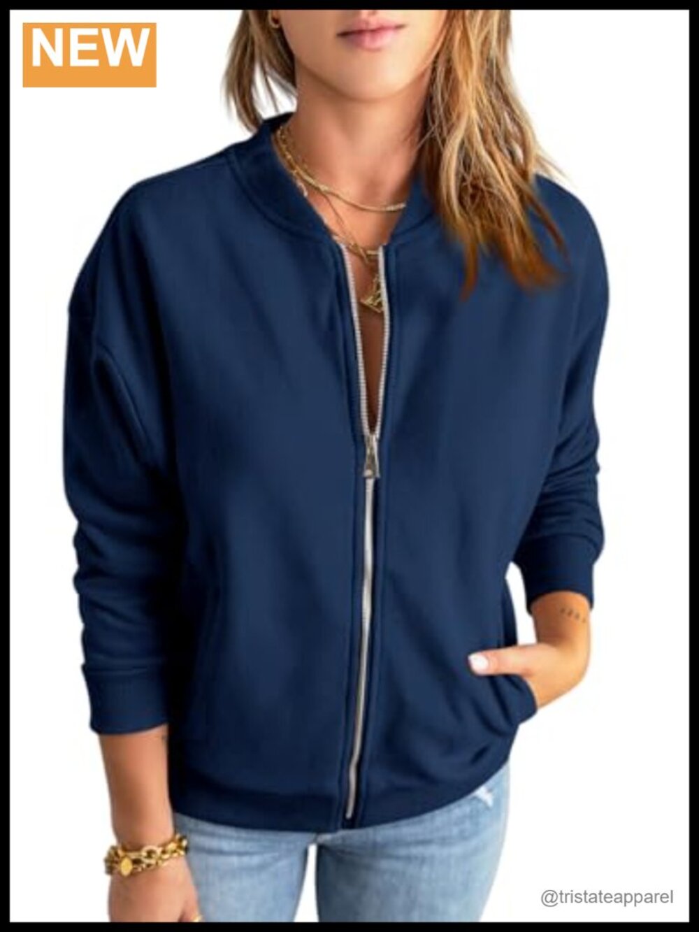 Womens 100% Cotton Zip Up Sweatshirt Jacket with Pockets Casual Lounge